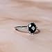 FAMIVES Vintage Black Onyx Engagement Ring for Women Silver Art Deco Solitaire Wedding Ring Unique Oval Cut Stone Anniversary Jewelry Size 6.5