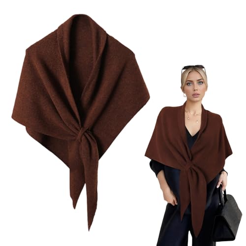 Women's Solid Color Scarf, Knitted Pashmina Shawl Wraps Casual Soft Comfortable Sweater Shawl for Daily Comfy Scarves2