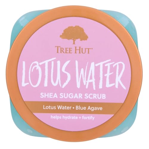 Image of Tree Hut Lotus Water Shea Sugar Scrub, Exfoliating, Hydrating & Moisturizing Body Scrub with Shea Butter & Nourishing Essential Oils, Smooth & Soften Skin, 18 oz