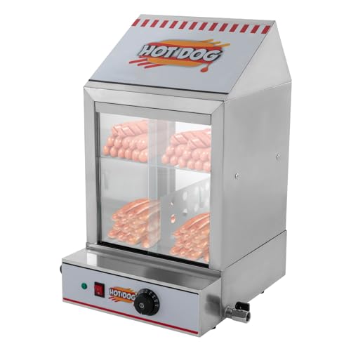 Hot Dog Maker Chauffe-saucisses électrique professionnel à température réglable (86 à 230 °F) Armoire chauffante pour saucisses hot dog steamer et autres aliments