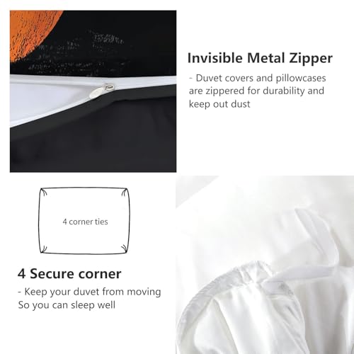 Parure de lit citrouille en microfibre noire douce et facile à laver - 8