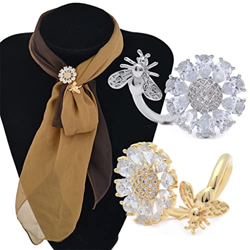 Lindos Modelos de Abeja, Bufanda de circonio Puro, Clip, Hebilla, Corbata, Broche de joyería de Seda, Suave sin Alambre de Gancho