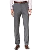 Kenneth Cole Reaction Men's Windowpane Plaid Slim Fit Flat Front Dress Pant