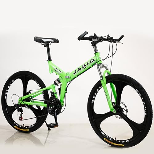 JXYQ Bicicleta de montaña Plegable de 24 y 26 Pulgadas para Adultos y Estudiantes, con Amortiguador, Ideal para Deportes al Aire Libre y desplazamientos.