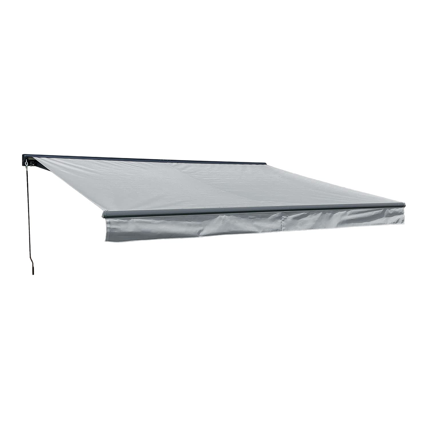 Store banne Saule de Dimensions 3,95 × 3m avec Semi-Coffre, Toile et Structure Gris