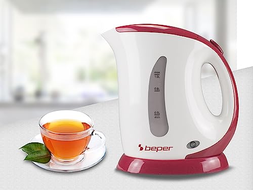 BEPER BB.050 Hervidor de Agua Eléctrico, Capacidad de 1L, Indicador Graduado, Apagado Automático, Aapagado Automático en Ausencia de Agua, Ebullición Rápida, Electric Kettle - imagen 5