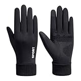 Mayoii Fahrradhandschuhe Damen Winter – Warme Winterhandschuhe Damen Winddicht & Wasserdicht, Touchscreen Radsporthandschuhe mit Rutschfestem Silikon für Radfahren, Autofahren & Outdoor (Schwarz)