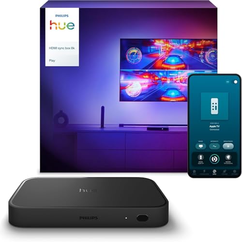 Philips Hue Play HDMI-Sync Box 8K - Entertainment Box synchronisiert bis zu 10 Hue Lampen mit Games, Filmen und Musik - Synchronisationsbox erfordert Hue Bridge - Unterstützt Dolby Vision HDR10+