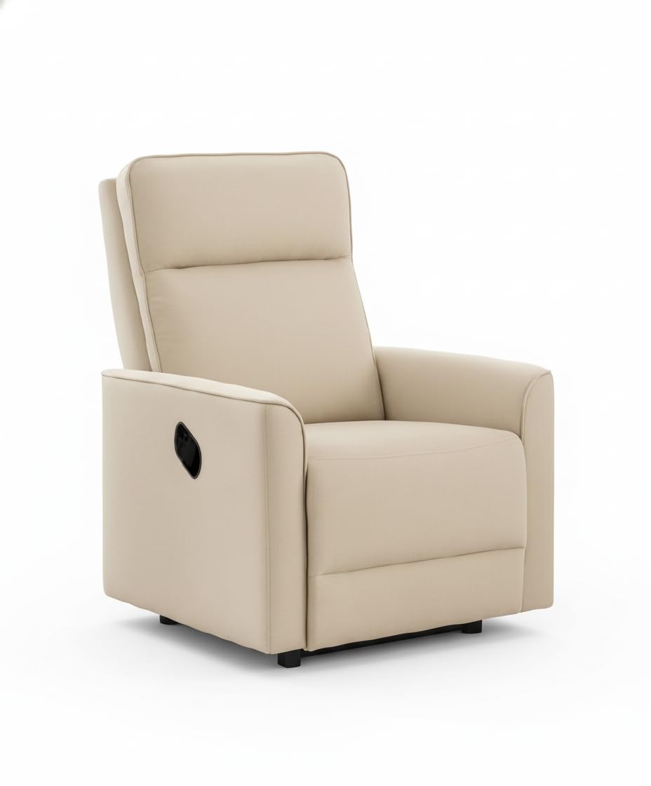 Cribel Poltrona Relax Manuale Carlotta in Tessuto Corda con Levetta Laterale | Schienale Reclinabile e Poggiapiedi Estensibile | Comfort e Design Moderno