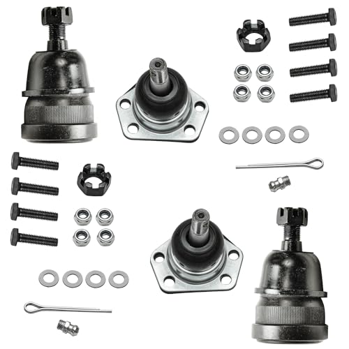 Detroit Axle - Front 4pc Ball Joints for Chevy Malibu Blazer Impala S10 Monte Carlo LLV EL Camino GMC Jimmy Buick LeSabre Electra Regal Cadillac Fleetwood, 4 Upper & Lower Ball Joints Replacement