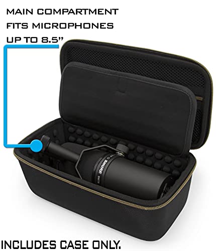 Casematix Studio Case Compatible With Rode Podmic, Shure Sm7B Microphone And Other Large Podcast Mics With Xlr Recording Accessories - Includes Podcasting Mic Bag Only #TOP1