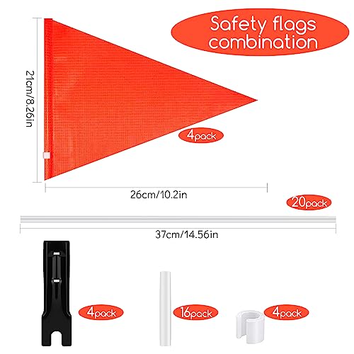 Bandeira de segurança de bicicleta de 1,8 m com mastro e suporte de montagem, bandeiras de segurança