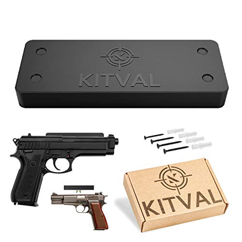 Gun Magnet By Kitval Strong Magnetic Gun Mount Can Hold 35lbs For Shotgun Handgun Pistol Revolver Rifle Magazine Rubber Coated Holster Hidden Weapon Holder For Car Dashboard Desk Bedside Buy Online