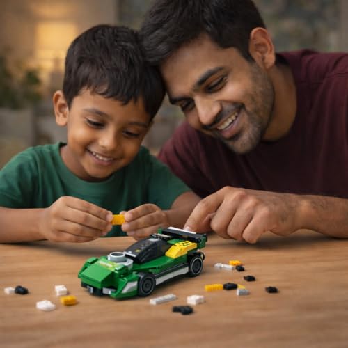 Image of STEM Racing Car Pull Back Building Blocks Set (67Pcs) | DIY Speed Car Toy for Kids 6+ Years (Boys & Girls) | Friction Powered Racing Toy | Creativity & Motor Skills Development