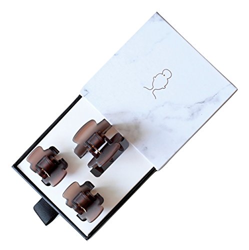 Extra Strong Grip!! Claw Hair Clips, Everclips, MADE IN FRANCE (Set of 3, Brown)