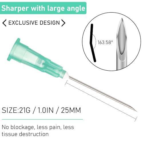 Image of 100 Pack 21 Gauge 1 Inch Lab Accessories, Individually Packaged. (21G-1 Inch)