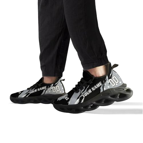 Custom Football Sneakers Personalized Breathable Fan Gift Add Name & Number Workout Athletic Gym Slip-on Shoes for Men Women4