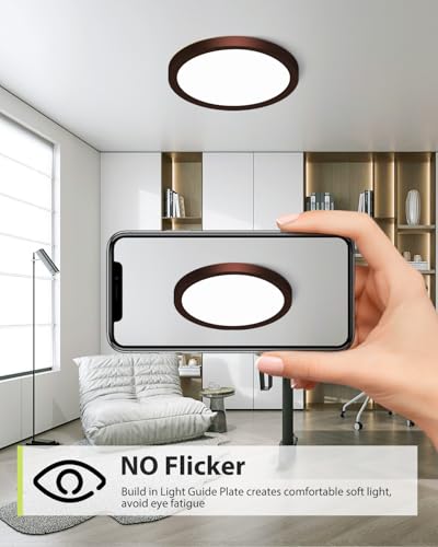 image for hepside 2PACK Flush Mount LED Ceiling Light Fixture Oil Rubbed Bronze,