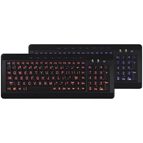 iMBAPrice Large Font Print USB LED Backlit Keyboard, Orange and Blue (iMBA-LOB-BKB) Cover