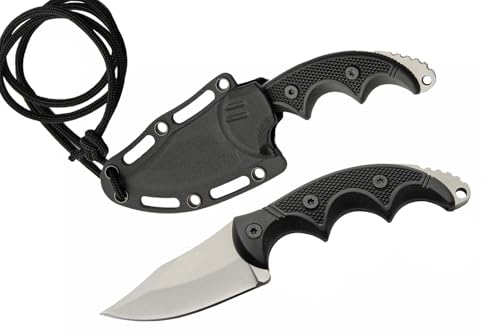 Rite Edge 5.75-Inch Combat Neck Knife – Stainless Steel Blade with Nylon Fiber Handle, ABS Sheath, and Black Paracord – Compact Tactical Survival Knife - Rite Edge