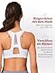 Yvette Sport BH Starker Halt Mesh Ringerrücken Große Brüste Ohne Bügel Gepolstert für Fitness Lauf Yoga,Weiß,L Große Größen