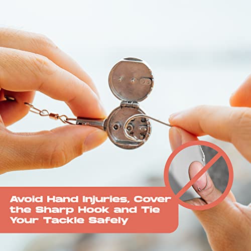 Image of HOOK-EZE Fishing Knot Tying Tool | Protect from Fish Hooks | Tie Fishing Knots Easily | Cool Gadgets for Fishermen | Ice Fly Fishing | Fishing Accessories for Beginner Anglers | Nail Knot Tool