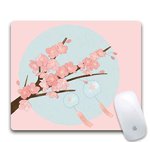 Preisvergleich Produktbild Gaming-Mauspad, Strapazierfähiges Gummi, Exquisite Hängende Laterne Mit Rosa Pfirsichblüten, Office-Gaming-Mauspad Auf Dem Laptop