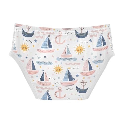 visesunny Boys Potty Training Underwear Cartoon Vector Ship Sun Breathe Cotton Briefs Size 2T-8Y for Toddler2