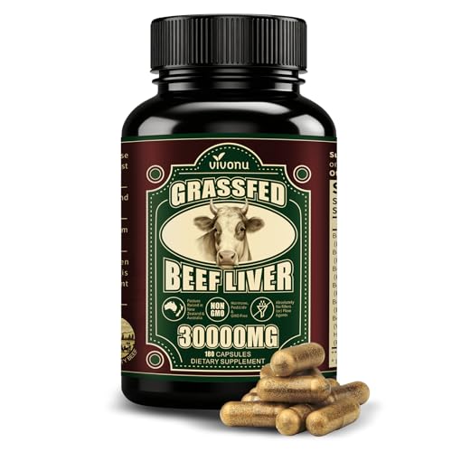 Image of VivoNu Beef Organ Supplement for Women, per Serving Beef Organs with Bovine Liver, Ovary, Uterus, Kidney, Heart, Bone & More, 100% Grass Fed, Balance Hormones*, Energy* (180 Capsules)