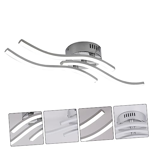 jojofuny Plafón tres ondas plafones led plafón led plafon dormitorio salon lampara wave lamp condujo techo tirador de luz dorado Iluminación Luces LED lampara creativa Lámpara LED Yellow