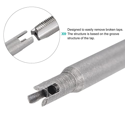 sourcing map Gewindebohrer-Ausdreher M4/6# (metrisch/Zoll), 3 Flöten, gebrochenes, abisoliertes Gewinde, Werkzeug zum Entfernen von Gewindebohrern aus Kohlenstoffstahl