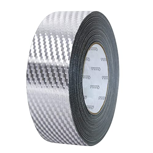 Image of VViViD Dry Carbon Fibre Detailing Vinyl Wrap Tape 2 inch x 20ft DIY Roll (Silver)