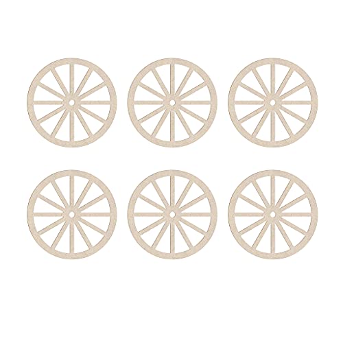 8" Wagon Wheel Unfinished Wood Set Of Six (8"Inch) #TOP1