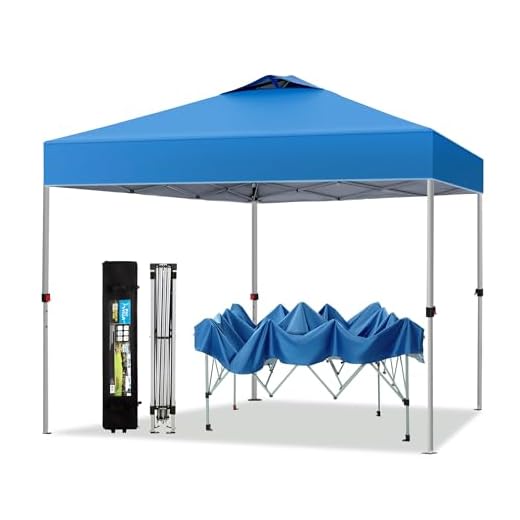 PHI VILLA Outdoor Pop up Canopy 10'x10' Tent Camping Sun Shelter-Series Party Tent, 100 Sq. Ft of Shade (Blue)