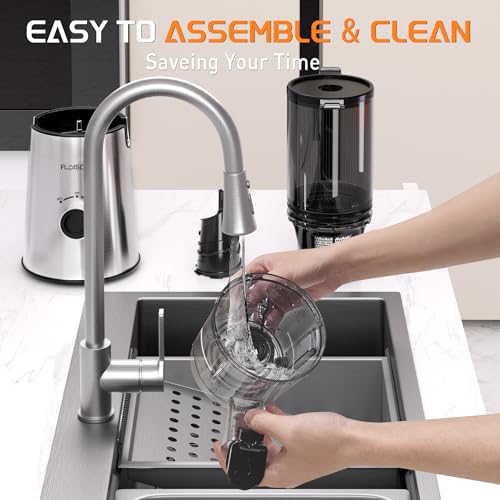 Cold Press Juicer, Slow Masticating Juicer Machines with 5" Feeding Chute Fit Whole Fruits&Vegetables, Stainless Steel Slow Masticating Juicer Easy to Clean, 99.6% Juice Purity, 1.5L Capacity. - Image 5