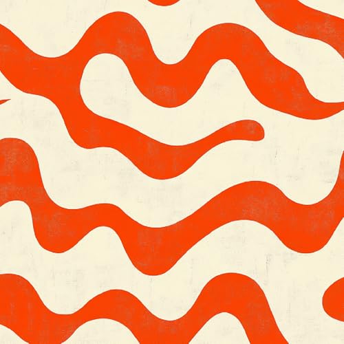 Papel Pintado Pared Ola Naranja Papel Pared Pintado Abstracto Mural Autoadhesivo 44x500 cm Vinilo Adhesivo Muebles Autoadhesivo Papeles Pintados Dormitorio Baño