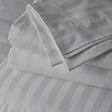 MY BEDDING Giza Cotton Queen Size Sheets Set, Queen Sheet Set 4 Piece, Giza Egyptian Cotton Sheets Set for Queen Size Bed, 18' Deep Pocket Queen Sheets, Silver