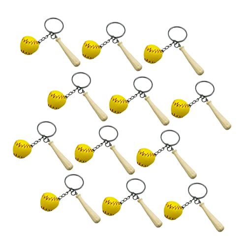 Porte-clés de baseball en bois pack de 12 mini battes et balles pour amateurs de sport