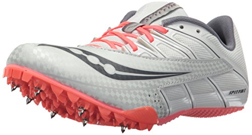 Saucony Women's Spitfire 4 Track And Field Shoe, Silver/Pink, 11 Medium Us #TOP5