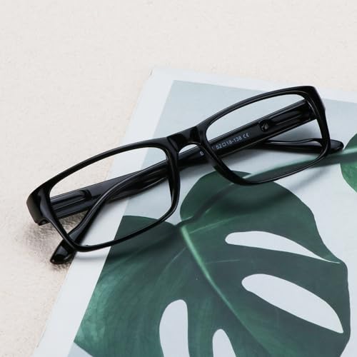 Image of VisionGlobal 4 Pairs Reading Glasses, Computer Reading Glasses for Women and Men, Fashion Square Eyewear Frame(4 Black,+2.25)