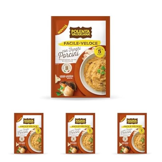 Valsugana, Polenta con Funghi, Facile e Veloce, Confezione da 320g, Preparato per Polenta Rapida, Pronta in 5 Minuti, Senza Glutine