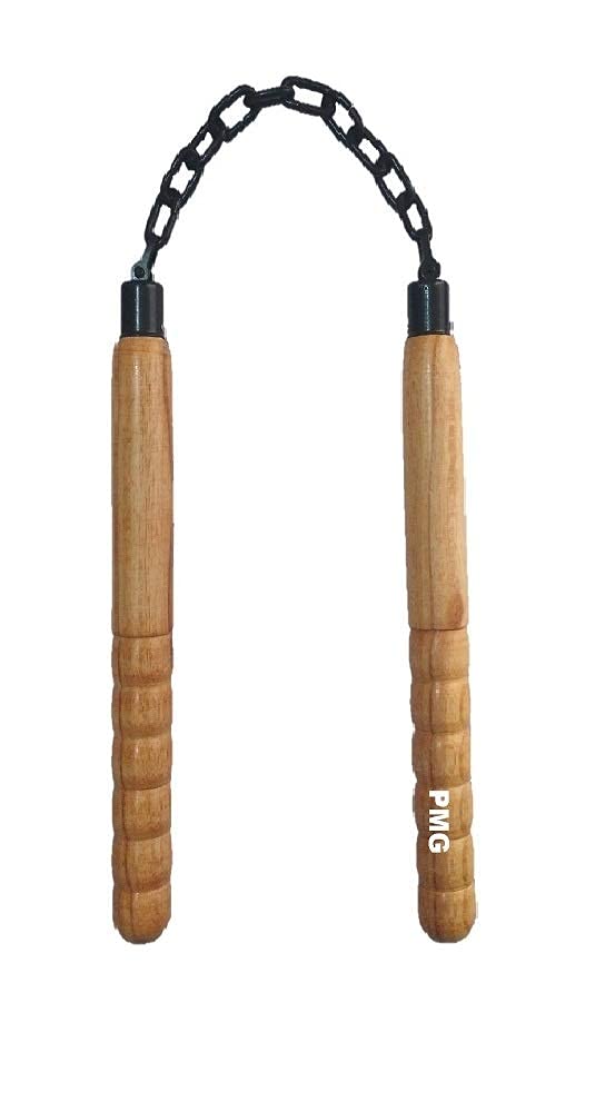 PMG Wood Nunchaku, Wooden Light Handle 10" with 9" Black Metal Chain,Pack of 1,(Martial Art & Equipment nanchaku) (Pack of 1) (B09822N1M8) Amazon Price History, Amazon Price Tracker
