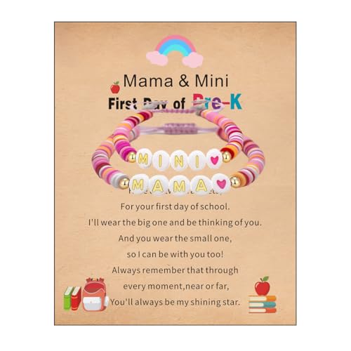 Image of First Day of School Gifts for Girl Mommy and Me Back to School Bracelets