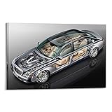 ESTE Poster de voiture de luxe pour moteurs Maybach – Poster décoratif sur toile – Impression d'art moderne pour chambre à coucher – 50 x 75 cm