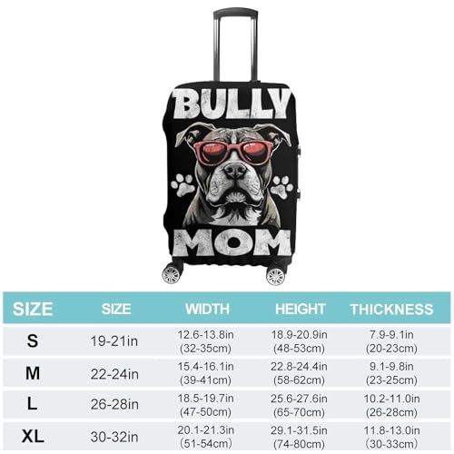 Bully Mom Dog With Sunglasses Luggage Cover Travel Suitcase Cover Luggage Protector 22-24 Inch2