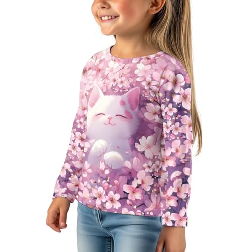 Image of WELLFLYHOM Long Sleeve T-Shirt for Boys Girls 3-16 Years Old Tee Tops Crewneck Pullover Shirts Fall Outfits