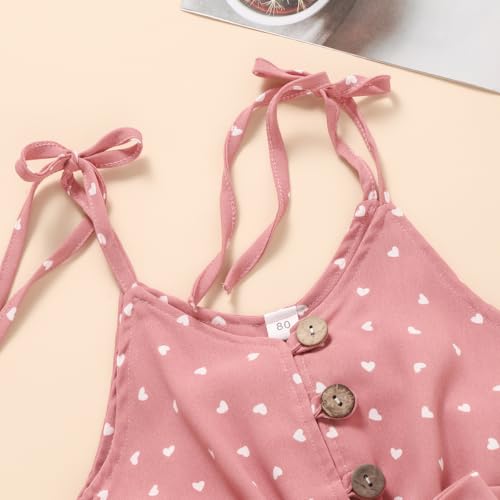 Image of Toddler Girl Clothes Baby Summer Cute Halter Romper 6 Months to 5 Years Old