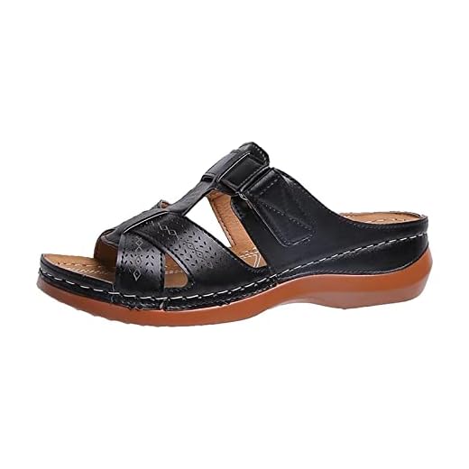 AEGJEGVD Sandales Orthopédique Femmes été Marche Femme Confortable Plateforme Chaussures de Plage Antidérapantes Respirantes Bohême Bout Ouvert Sandales avec Talon Bloc Vente Flash du jour et Soldes