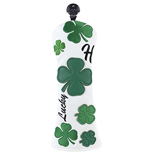 CRAFTSMAN GOLF Green Lucky Clover White Hybrid Headcover Cover (Hybrid Cover)