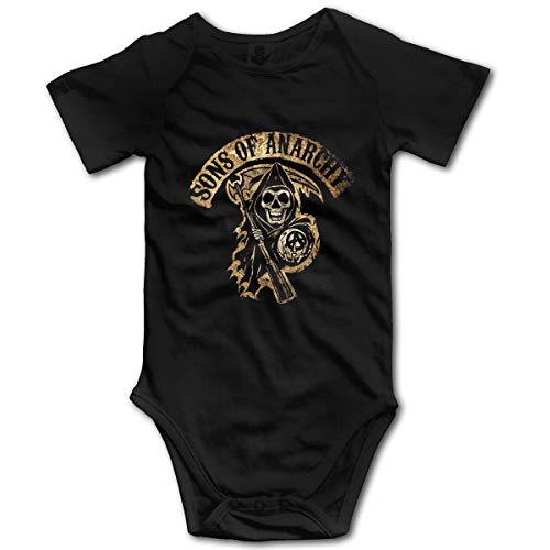 Baby Clothes Sons of Anarchy Cute 100% Cotton Baby Bodysuits Short Sleeve Romper Bodysuit Baby Onesies Jumpsuit Black